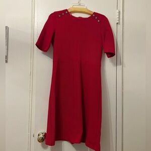 Hobbs London Work Dress Short Sleeve Red US Size 6
